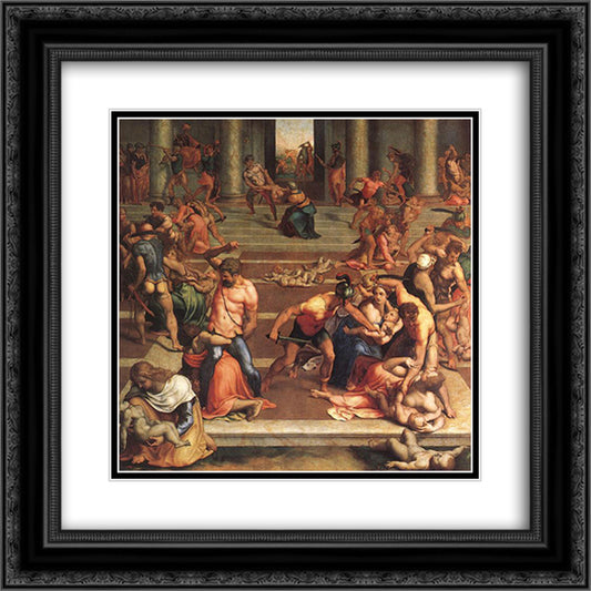 Massacre of the Innocents 20x20 Black Ornate Wood Framed Art Print Poster with Double Matting by Volterra, Daniele da
