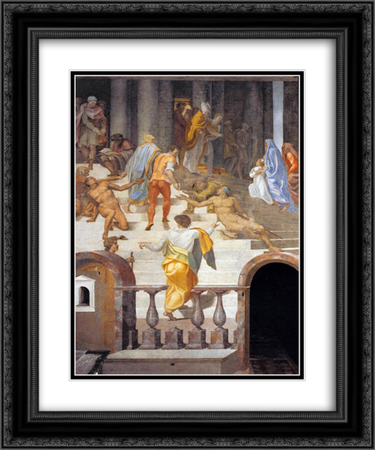 The Presentation of the Virgin 20x24 Black Ornate Wood Framed Art Print Poster with Double Matting by Volterra, Daniele da