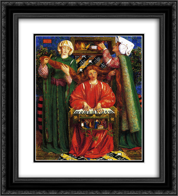 A Christmas Carol 20x22 Black Ornate Wood Framed Art Print Poster with Double Matting by Rossetti, Dante Gabriel