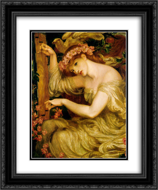 A Sea Spell 20x24 Black Ornate Wood Framed Art Print Poster with Double Matting by Rossetti, Dante Gabriel