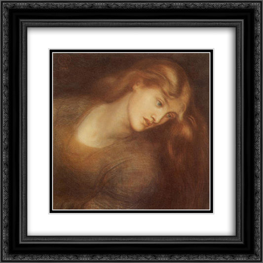 Aspecta Medusa 20x20 Black Ornate Wood Framed Art Print Poster with Double Matting by Rossetti, Dante Gabriel