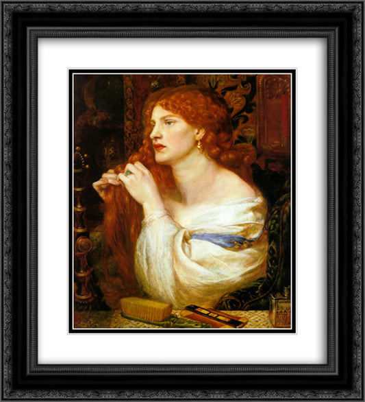 Aurelia 20x22 Black Ornate Wood Framed Art Print Poster with Double Matting by Rossetti, Dante Gabriel