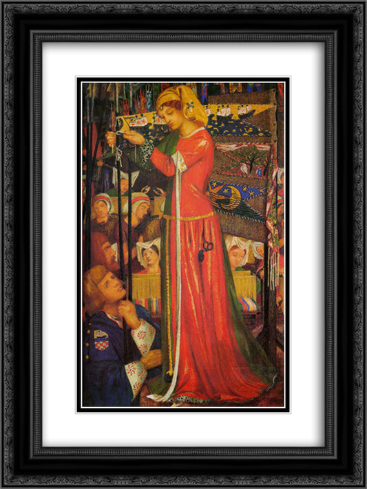 Before the Battle 18x24 Black Ornate Wood Framed Art Print Poster with Double Matting by Rossetti, Dante Gabriel