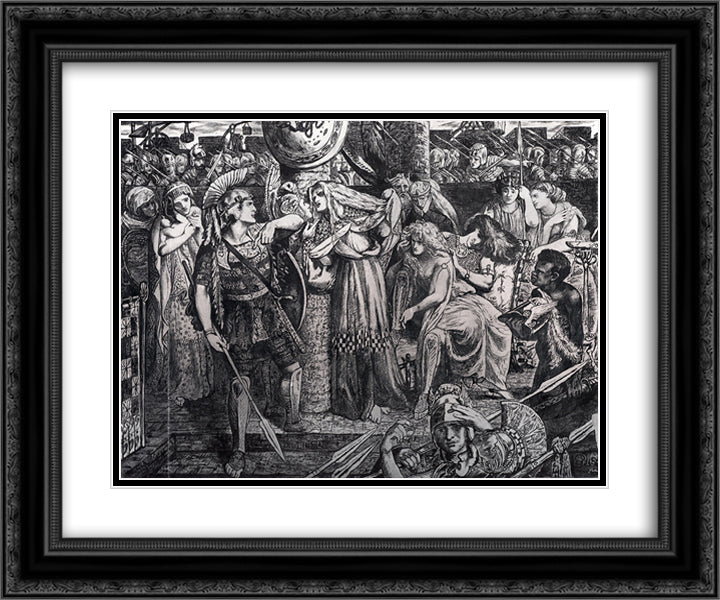 Cassandra 24x20 Black Ornate Wood Framed Art Print Poster with Double Matting by Rossetti, Dante Gabriel