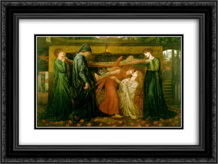 Dante's Dream 24x18 Black Ornate Wood Framed Art Print Poster with Double Matting by Rossetti, Dante Gabriel