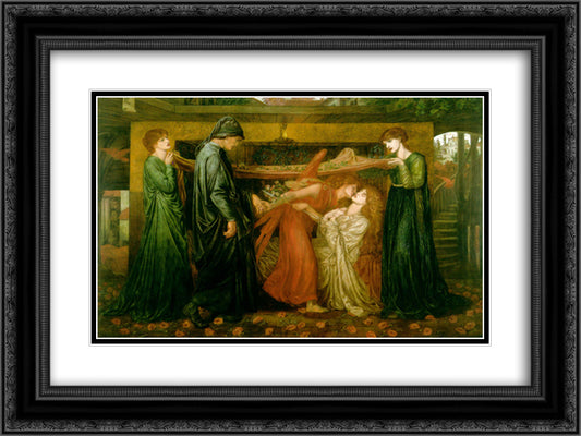 Dante's Dream 24x18 Black Ornate Wood Framed Art Print Poster with Double Matting by Rossetti, Dante Gabriel