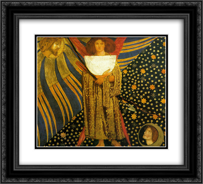 Dantis Amore 22x20 Black Ornate Wood Framed Art Print Poster with Double Matting by Rossetti, Dante Gabriel