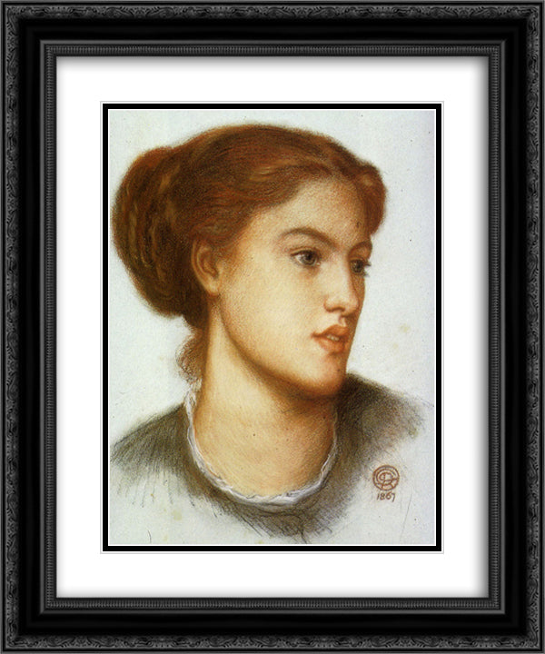 Ellen Smith 20x24 Black Ornate Wood Framed Art Print Poster with Double Matting by Rossetti, Dante Gabriel