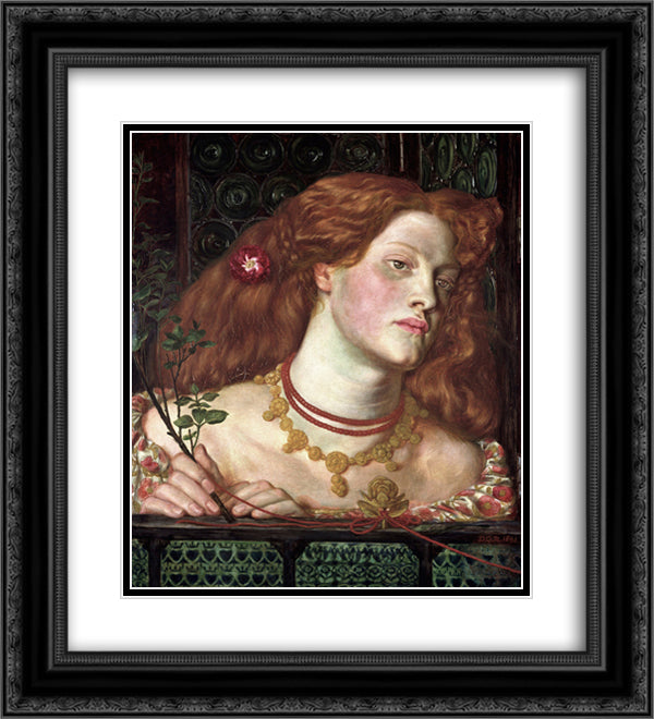 Fair Rosamund 20x22 Black Ornate Wood Framed Art Print Poster with Double Matting by Rossetti, Dante Gabriel