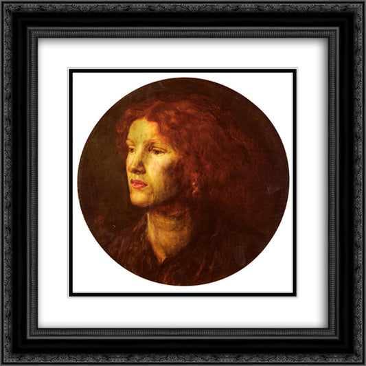 Fanny Cornforth 20x20 Black Ornate Wood Framed Art Print Poster with Double Matting by Rossetti, Dante Gabriel