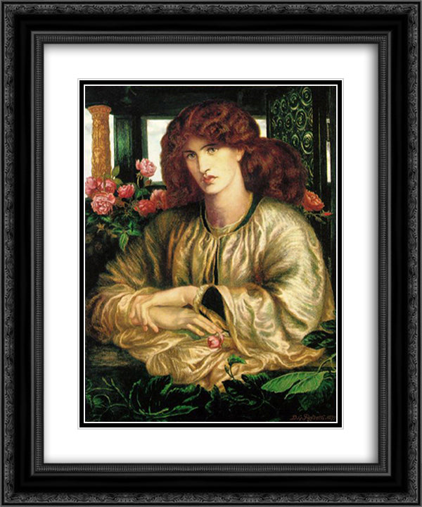 Finestra 20x24 Black Ornate Wood Framed Art Print Poster with Double Matting by Rossetti, Dante Gabriel