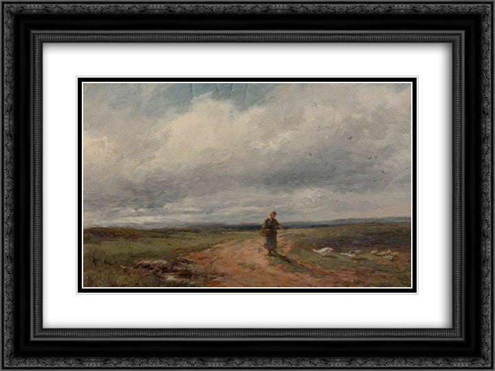 Broadheath Common 24x18 Black Ornate Wood Framed Art Print Poster with Double Matting by Bates, David