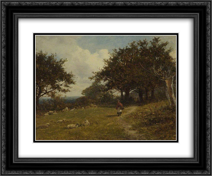 Colwell, near Malvern, Worcestershire 24x20 Black Ornate Wood Framed Art Print Poster with Double Matting by Bates, David