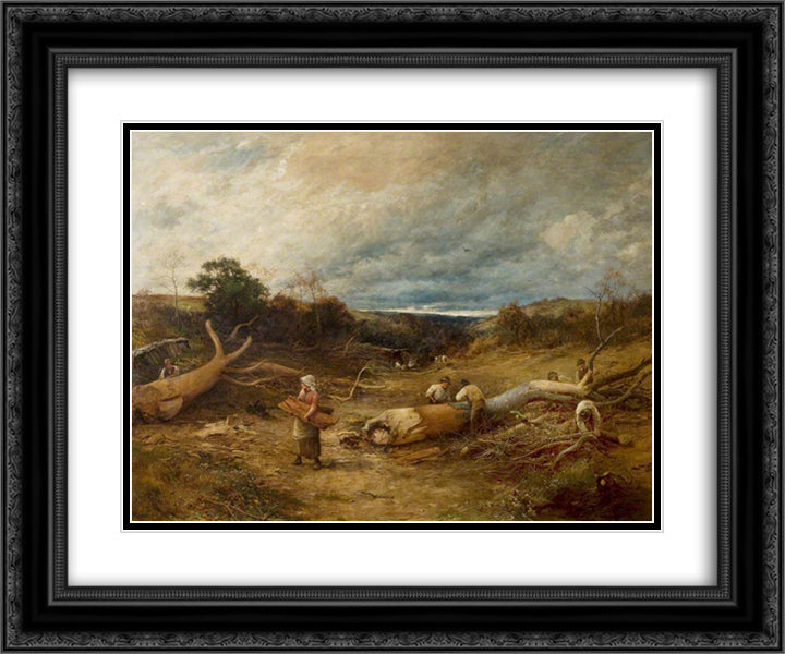 Hearts of Oak 24x20 Black Ornate Wood Framed Art Print Poster with Double Matting by Bates, David