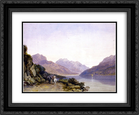 Ben Vorlich 24x20 Black Ornate Wood Framed Art Print Poster with Double Matting by Cox, David