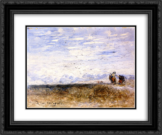 Crossing the Moor 24x20 Black Ornate Wood Framed Art Print Poster with Double Matting by Cox, David