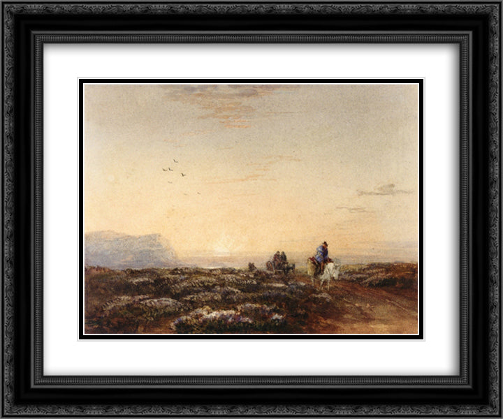 Great Orme Head from the Mouth of the Conwy, North Wales 24x20 Black Ornate Wood Framed Art Print Poster with Double Matting by Cox, David