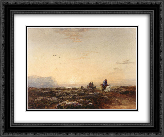 Great Orme Head from the Mouth of the Conwy, North Wales 24x20 Black Ornate Wood Framed Art Print Poster with Double Matting by Cox, David