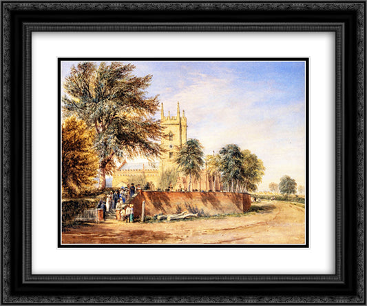 Handsworth Old Church, Birmingham 24x20 Black Ornate Wood Framed Art Print Poster with Double Matting by Cox, David
