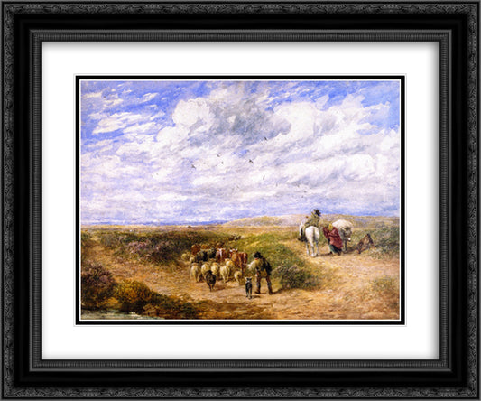 Keep the Left Road 24x20 Black Ornate Wood Framed Art Print Poster with Double Matting by Cox, David