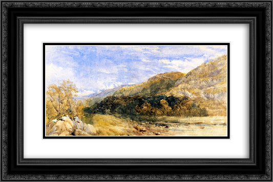 Near Knaresborough 24x16 Black Ornate Wood Framed Art Print Poster with Double Matting by Cox, David