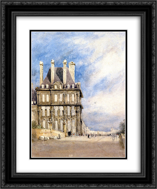 Pavillon de Flore, Tuileries, Paris 20x24 Black Ornate Wood Framed Art Print Poster with Double Matting by Cox, David