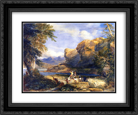 Pirates' Isle 24x20 Black Ornate Wood Framed Art Print Poster with Double Matting by Cox, David
