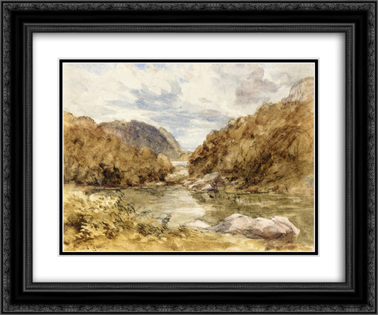 Pont-Y-Pair, near Bettwys-Y-Coed, North Wales 24x20 Black Ornate Wood Framed Art Print Poster with Double Matting by Cox, David
