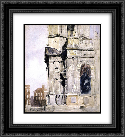 Porch of St. Philip's Church, Birmingham 20x22 Black Ornate Wood Framed Art Print Poster with Double Matting by Cox, David