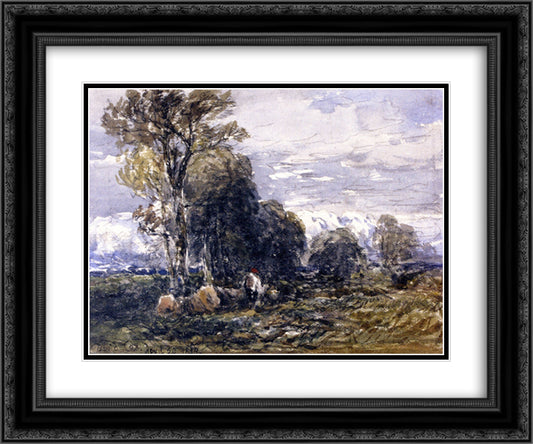 Scene in a Lane 24x20 Black Ornate Wood Framed Art Print Poster with Double Matting by Cox, David