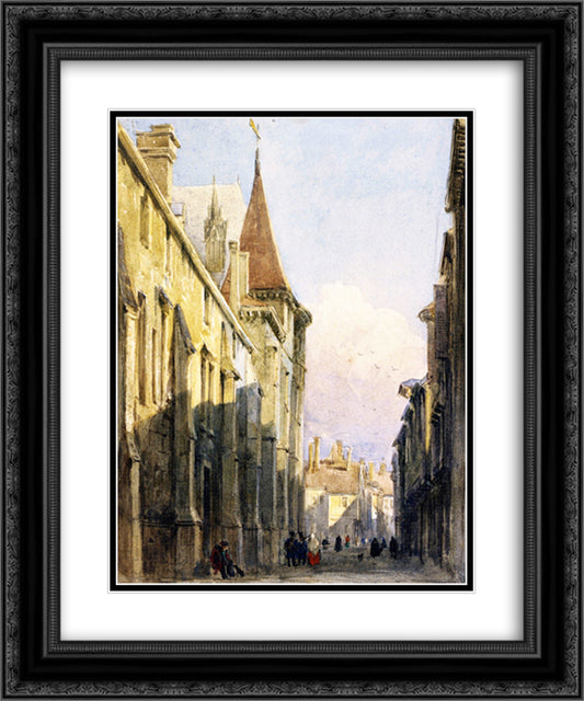 Street in Beauvais 20x24 Black Ornate Wood Framed Art Print Poster with Double Matting by Cox, David