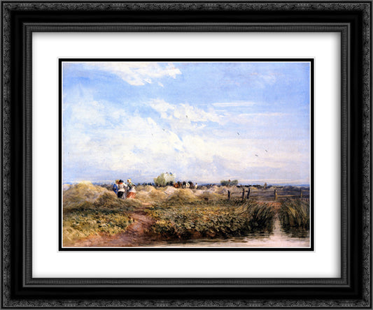 The Hayfield 24x20 Black Ornate Wood Framed Art Print Poster with Double Matting by Cox, David