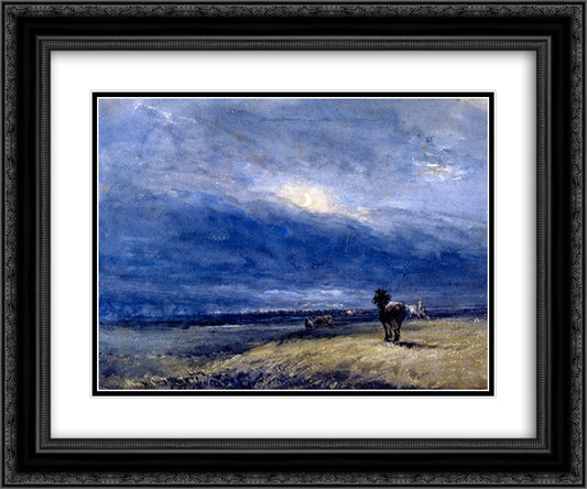 The NIght Train 24x20 Black Ornate Wood Framed Art Print Poster with Double Matting by Cox, David
