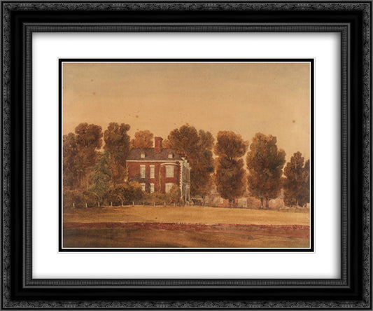 The Rookery, Sutton Coldfield 24x20 Black Ornate Wood Framed Art Print Poster with Double Matting by Cox, David
