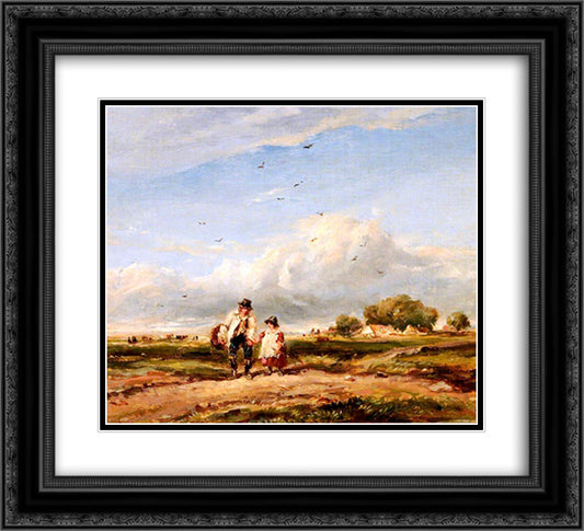 The Wayfarers 22x20 Black Ornate Wood Framed Art Print Poster with Double Matting by Cox, David