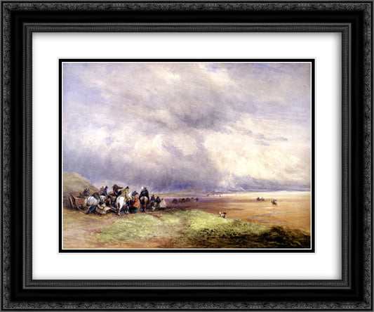 Ulverston Sands 24x20 Black Ornate Wood Framed Art Print Poster with Double Matting by Cox, David
