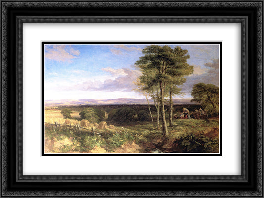 Vale of Clwyd 24x18 Black Ornate Wood Framed Art Print Poster with Double Matting by Cox, David