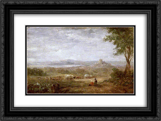 View near Lancaster 24x18 Black Ornate Wood Framed Art Print Poster with Double Matting by Cox, David