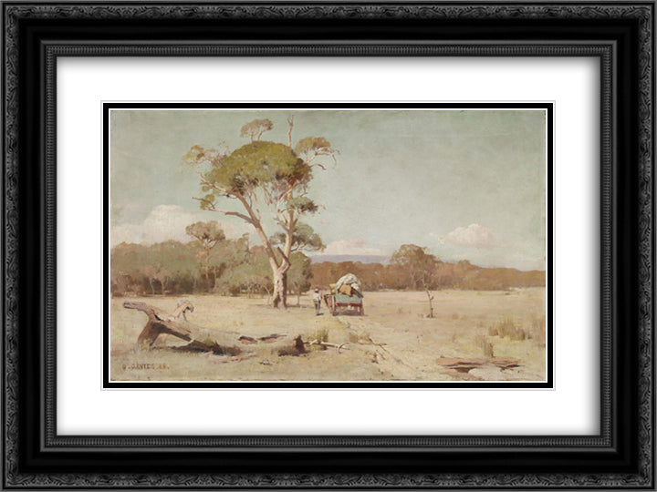 A hot day 24x18 Black Ornate Wood Framed Art Print Poster with Double Matting by Davies, David