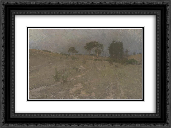Evening 24x18 Black Ornate Wood Framed Art Print Poster with Double Matting by Davies, David