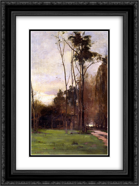 Friendly Society's Gardens 18x24 Black Ornate Wood Framed Art Print Poster with Double Matting by Davies, David