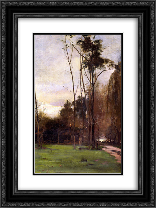 Friendly Society's Gardens 18x24 Black Ornate Wood Framed Art Print Poster with Double Matting by Davies, David