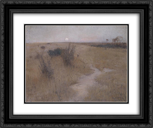 Moonrise 24x20 Black Ornate Wood Framed Art Print Poster with Double Matting by Davies, David