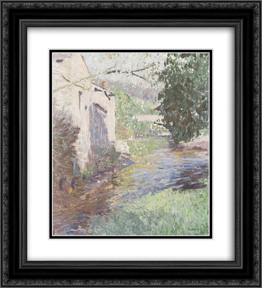 Old Brewery, Sennybridge 20x22 Black Ornate Wood Framed Art Print Poster with Double Matting by Davies, David