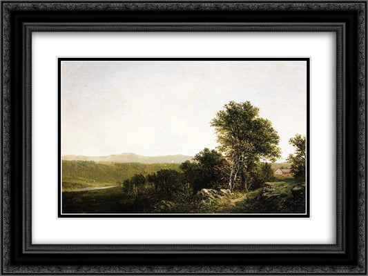A Lush Summer Landscape 24x18 Black Ornate Wood Framed Art Print Poster with Double Matting by Johnson, David