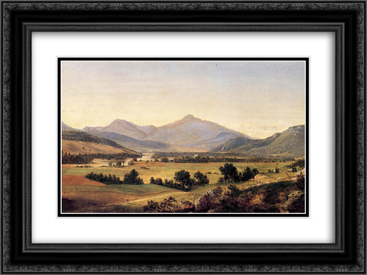 Androscoggin River 24x18 Black Ornate Wood Framed Art Print Poster with Double Matting by Johnson, David