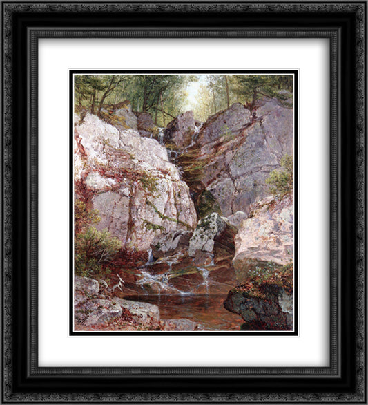 Cascade, Rockland County (Ramapo) NY 20x22 Black Ornate Wood Framed Art Print Poster with Double Matting by Johnson, David