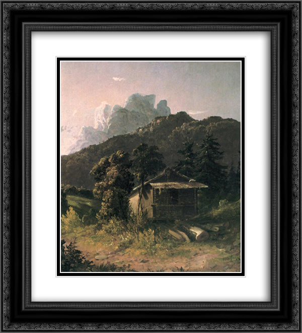 House in the Adirondacks 20x22 Black Ornate Wood Framed Art Print Poster with Double Matting by Johnson, David