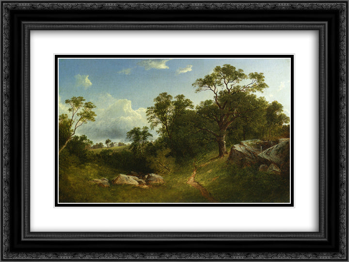 Landscape 24x18 Black Ornate Wood Framed Art Print Poster with Double Matting by Johnson, David