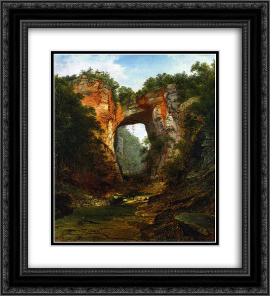 Natural Bridge 20x22 Black Ornate Wood Framed Art Print Poster with Double Matting by Johnson, David